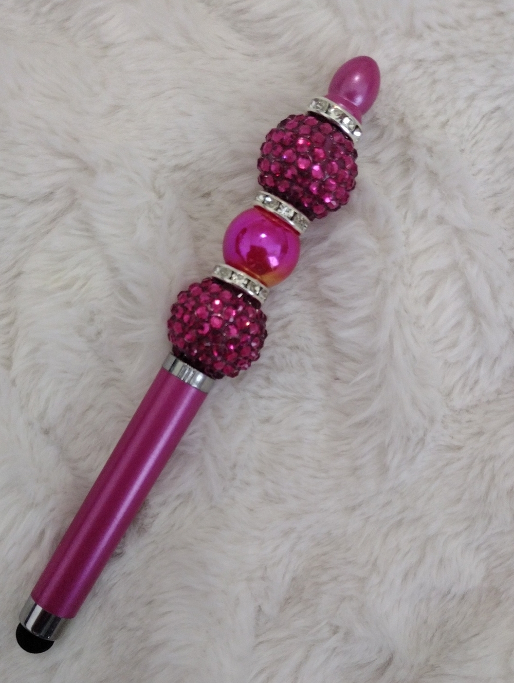 Stylish Pink Crystal Touchscreen Pen - Fashion Home Office Accessory